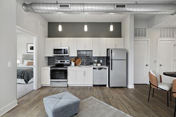 Living room with kitchen